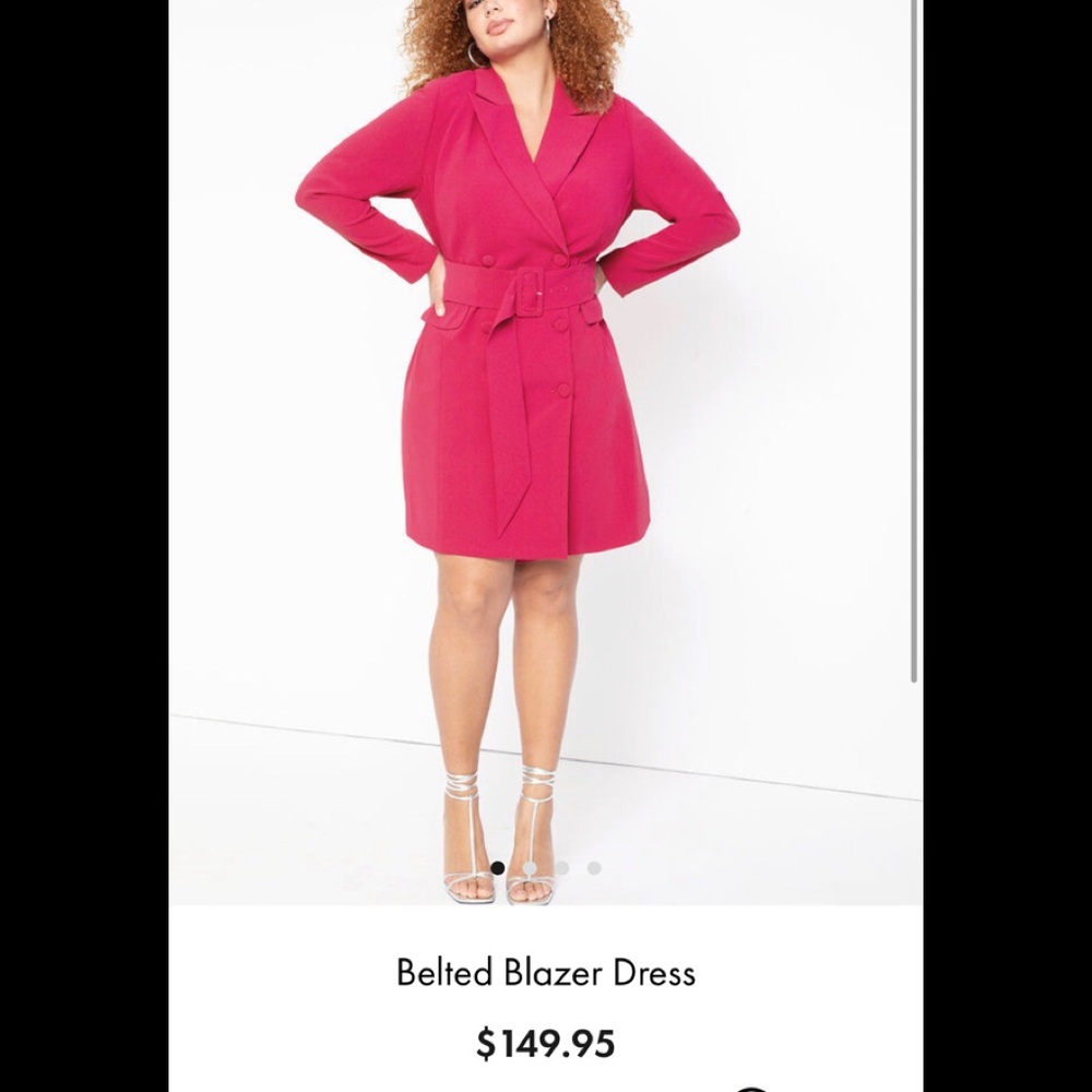 Fuschia belted blazer dress. NEW w/out tags!